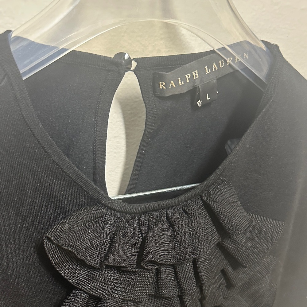 Ralph Lauren Elegant Black Ruffle Blouse - Picture 2 of 3